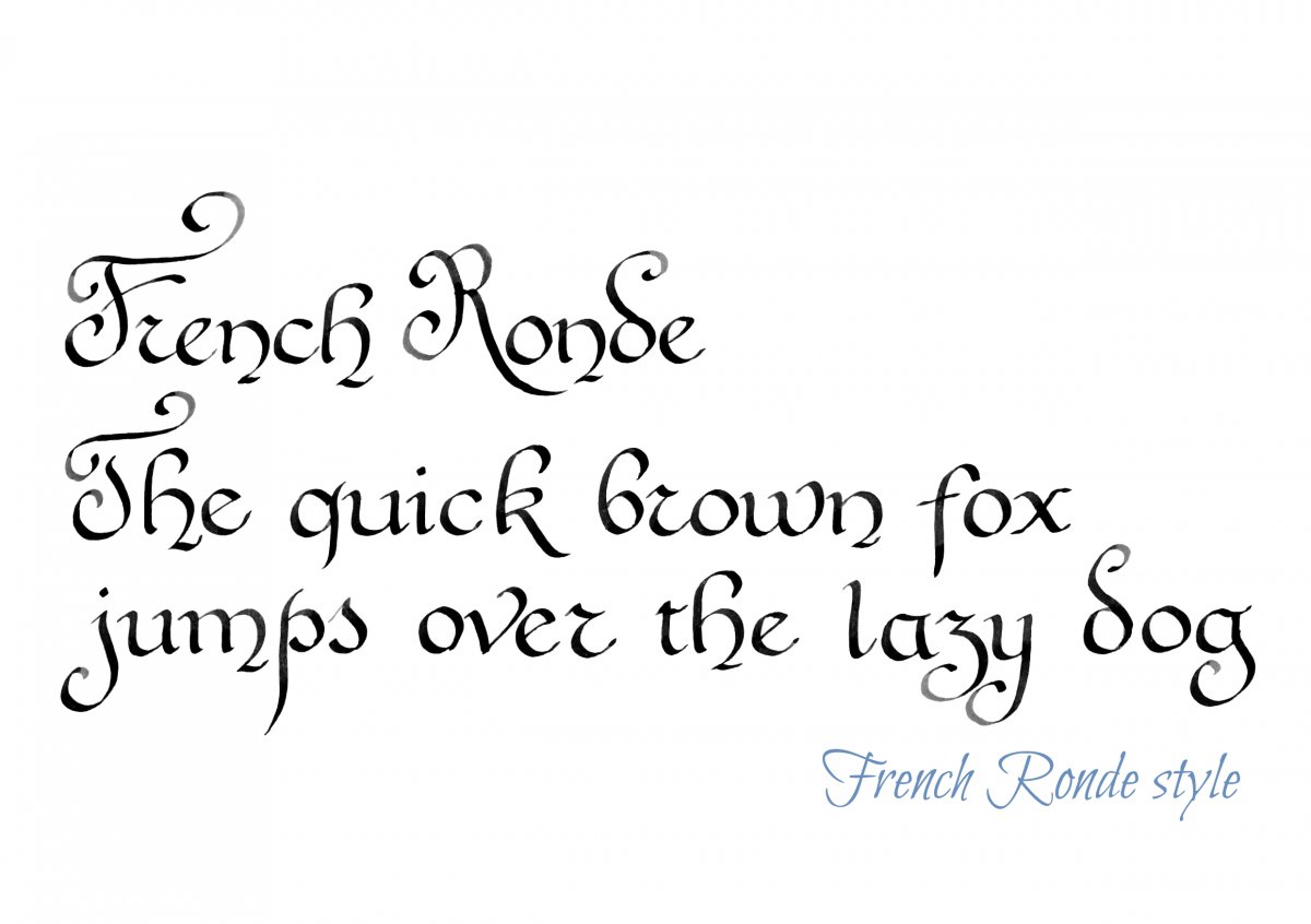 Jane's French Ronde calligraphy style
