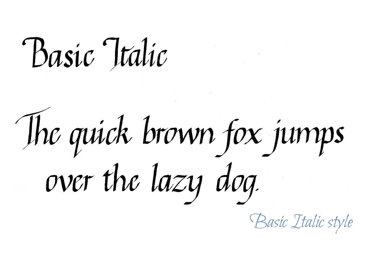Basic Italic Calligraphy Style
